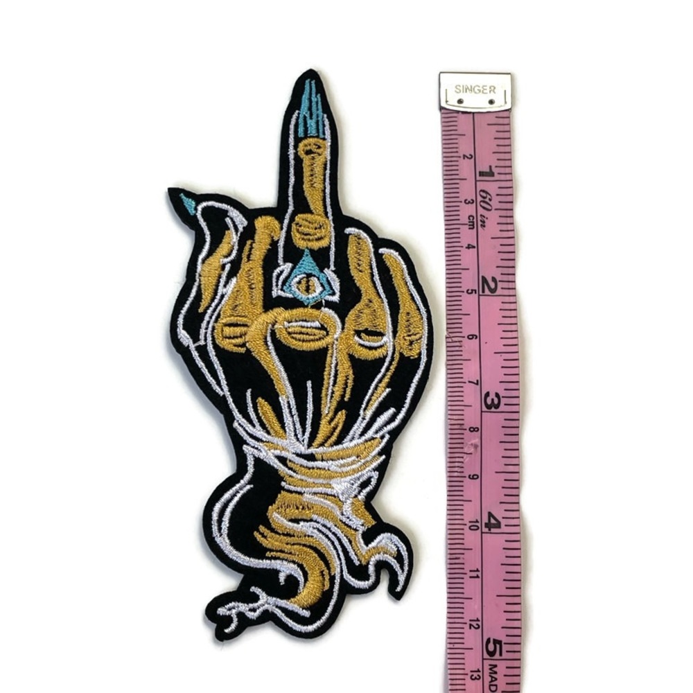 F You Eye Sexy Nails Hand Embroidered Patch - Picture 3 of 4